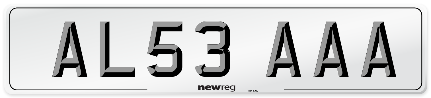 AL53 AAA Number Plate from New Reg